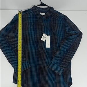Calvin Klein Men's Dark Blue Checkered Shirt
